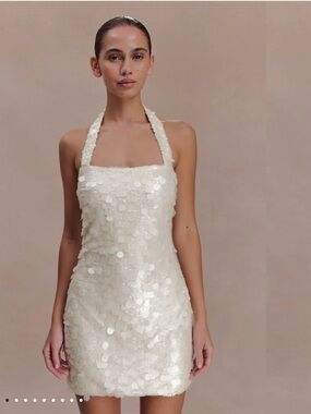 Meshki Caralee Sequin Halter Mini Dress